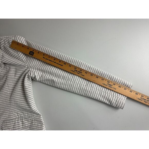 Merona Women's Striped Oxford Blazer Gray White Size 12 - Picture 11 of 12